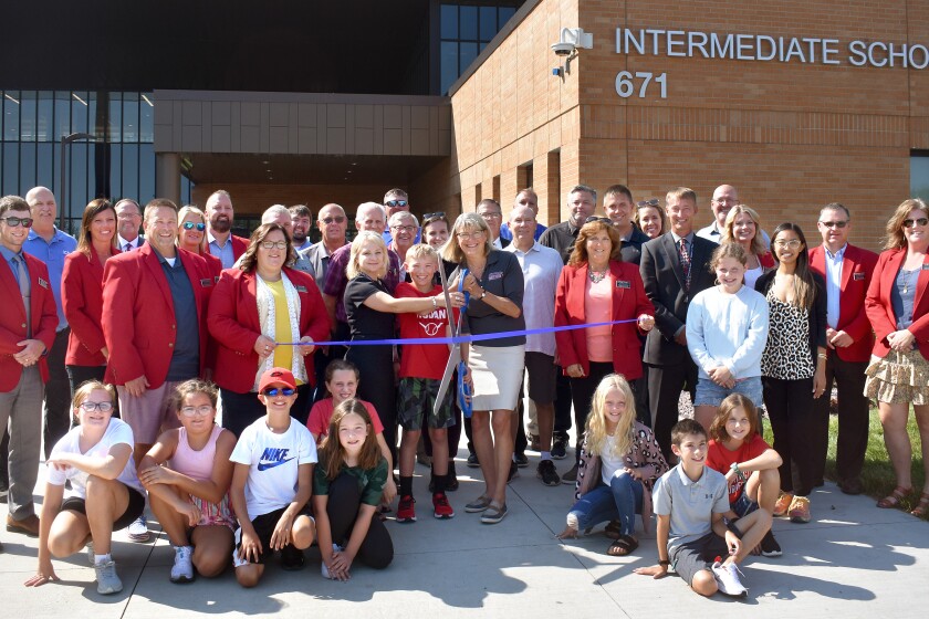 Cutting the ribbon