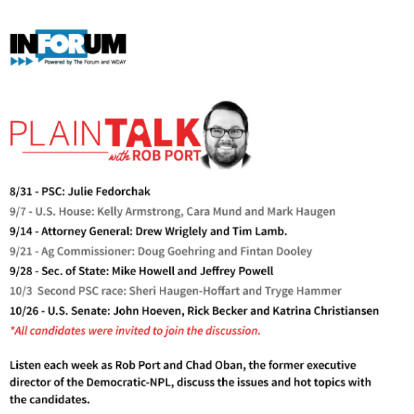 Plain Talk candidate debates schedule