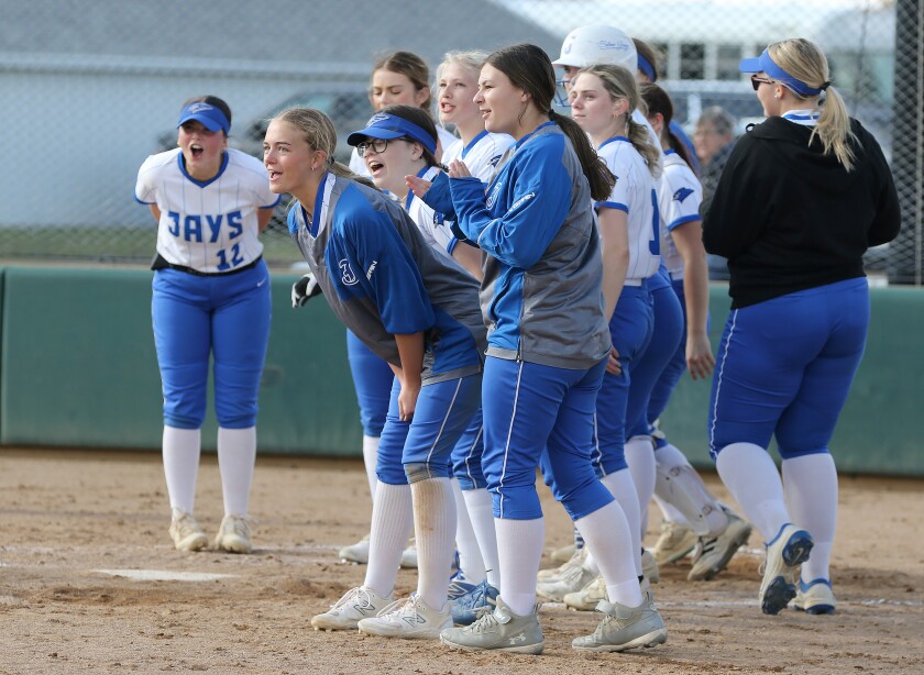 jhs softball cheering at home 042225.jpg