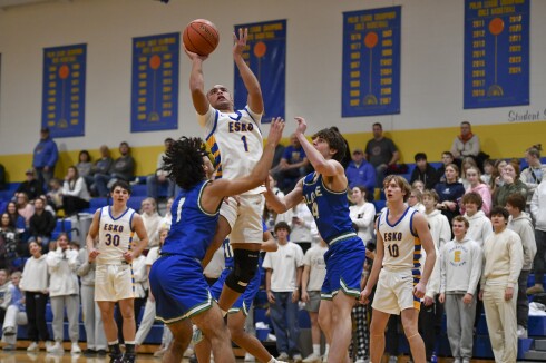 Boys playing basketball
