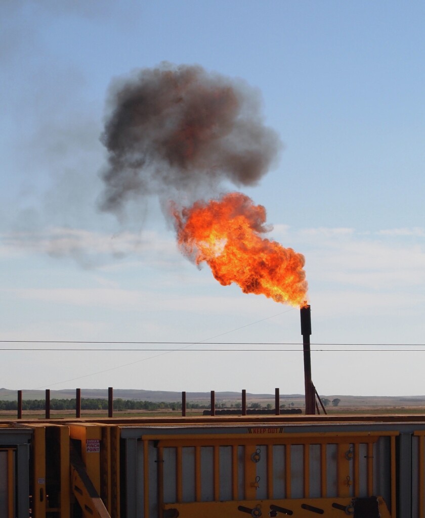 Natural gas flared in western ND