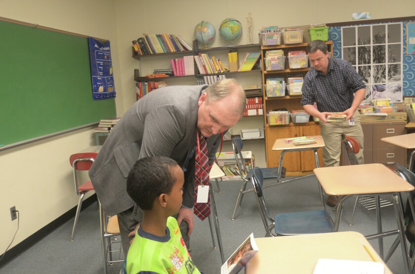 Superintendent Jeff Holm visits schools