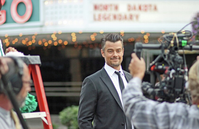 Actor Josh Duhamel in front of the Fargo Theatre on Sunday, August 16, 2015. Rick Abbott / The Forum
