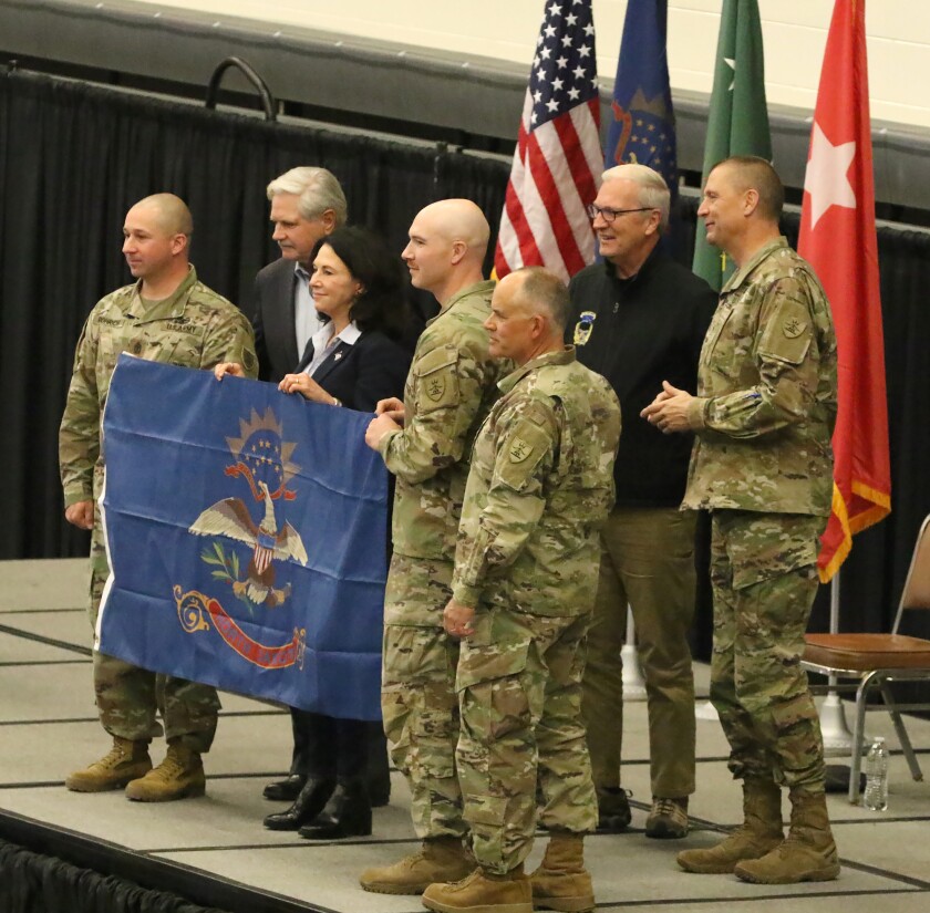 Send-off ceremony held for 817th Engineer Co. in Jamestown - InForum ...