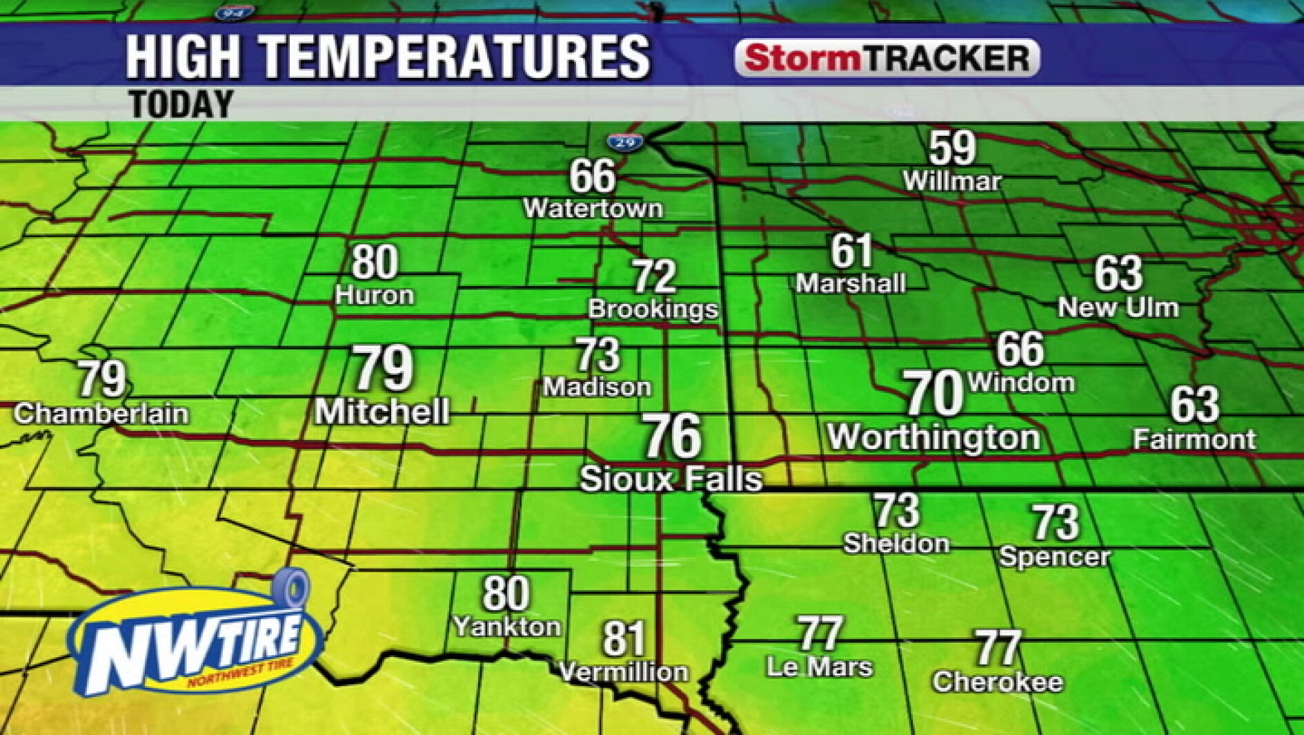Tracking today's broken records, and warming into the 80s this weekend ...