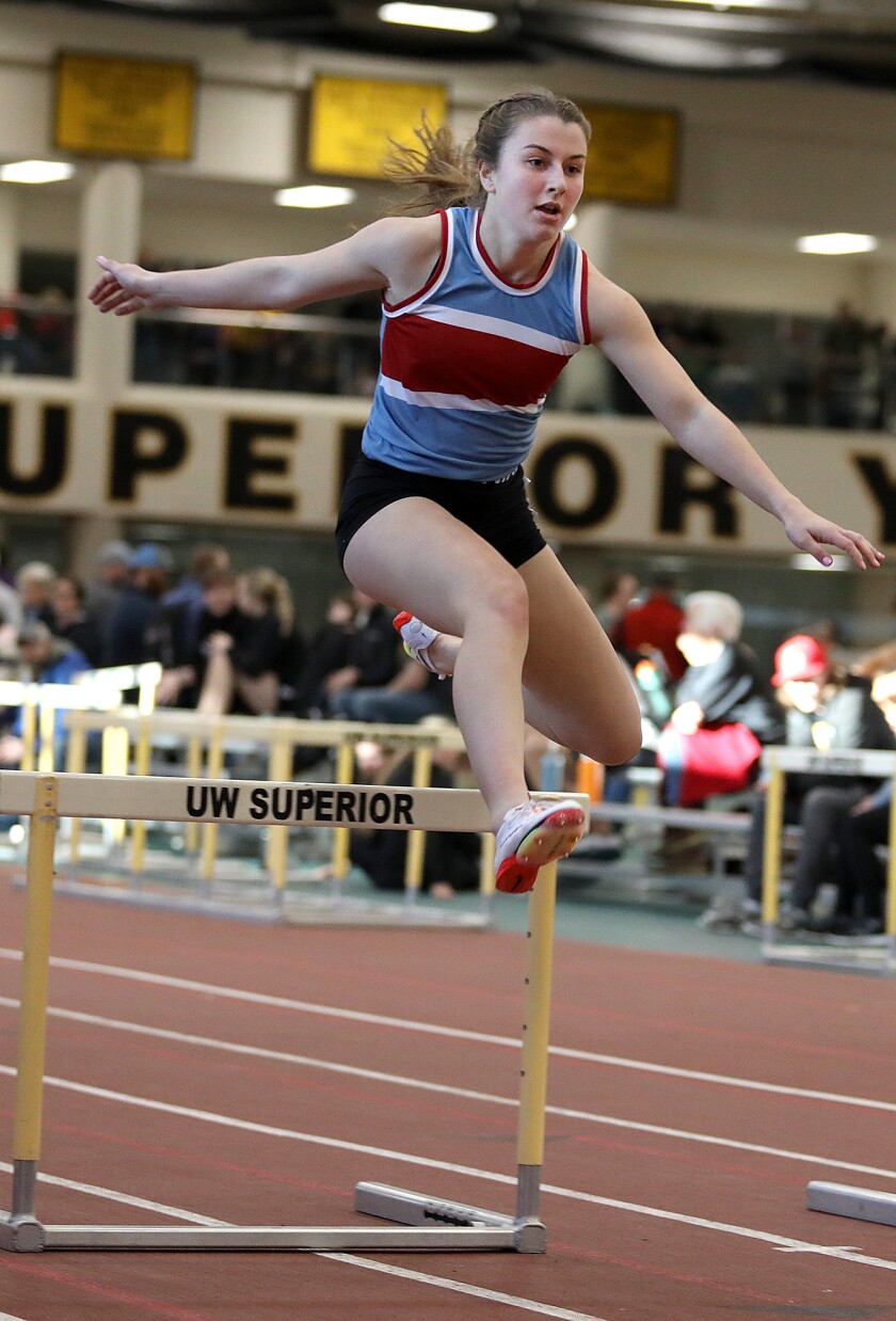 Superior’s Savannah Leopold clears a hurdle