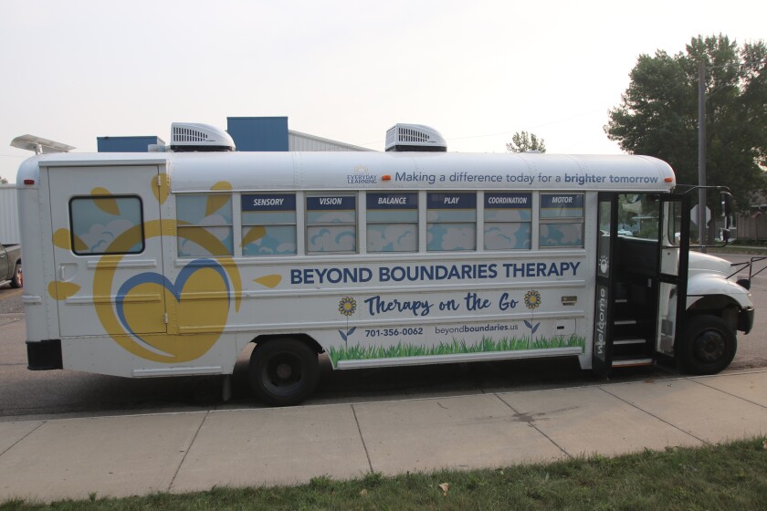 The Beyond Boundaries Therapy bus in Milnor, ND on Thursday, Sept. 8, 2022.