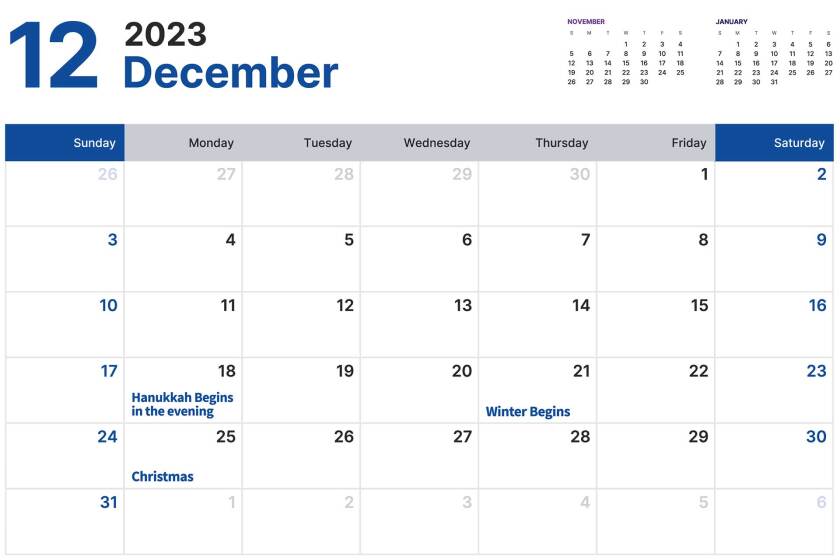 Events for December 2023