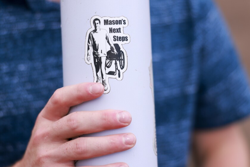 sticker on waterbottle