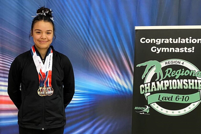 Addison Perham Hill takes first in Level 7 as Perham Area Gymnastics Academy competes ...