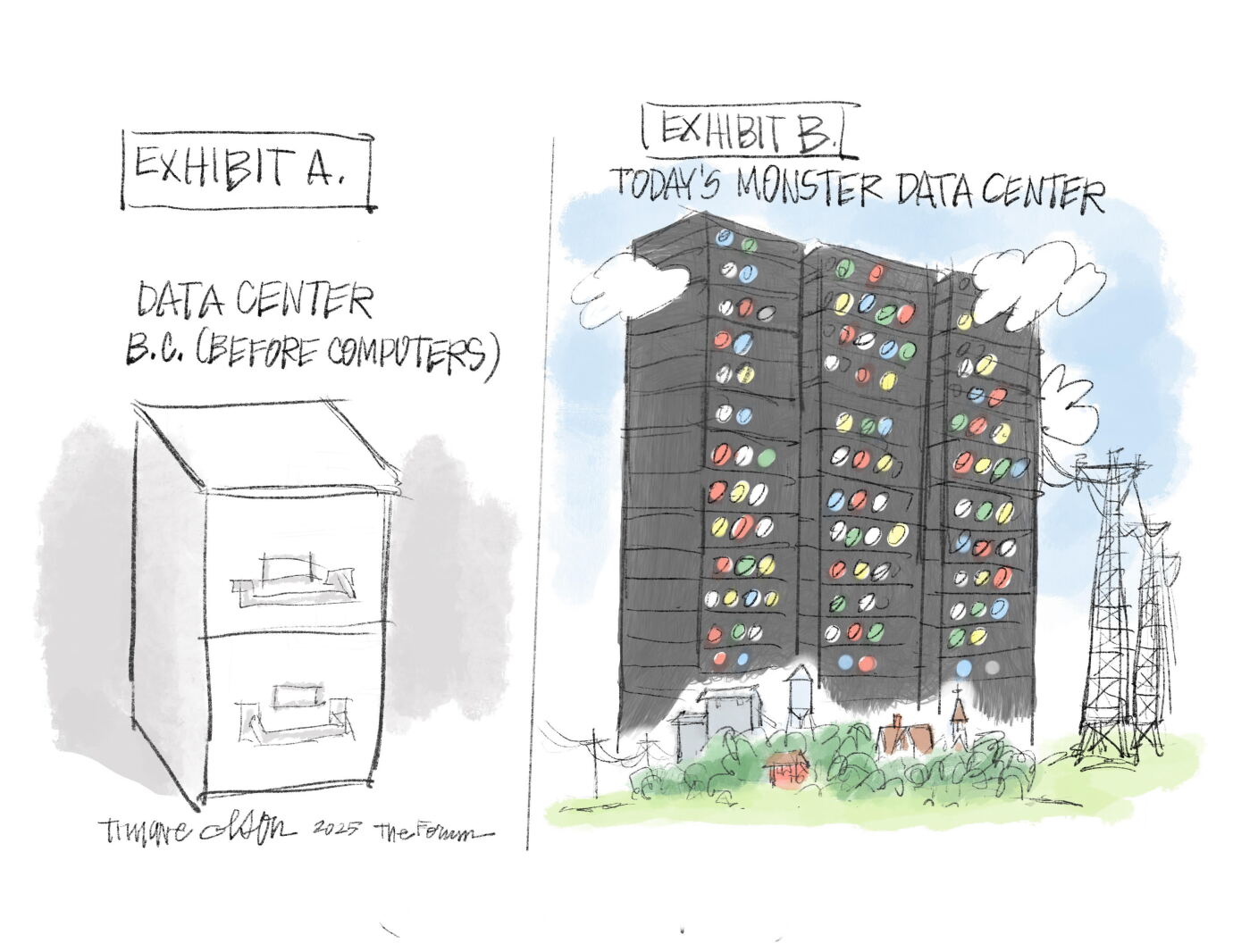 Trygve Olson cartoon: Data centers - InForum | Fargo, Moorhead and West ...