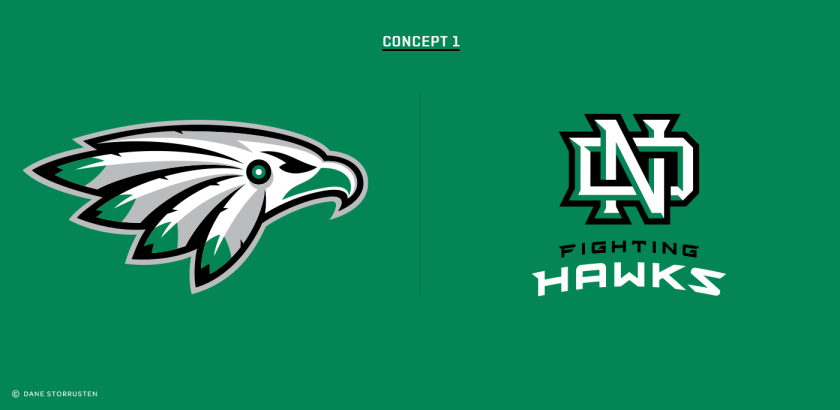 North Dakota Fighting Hawks Collegiate Logo Metal Yard Sign 