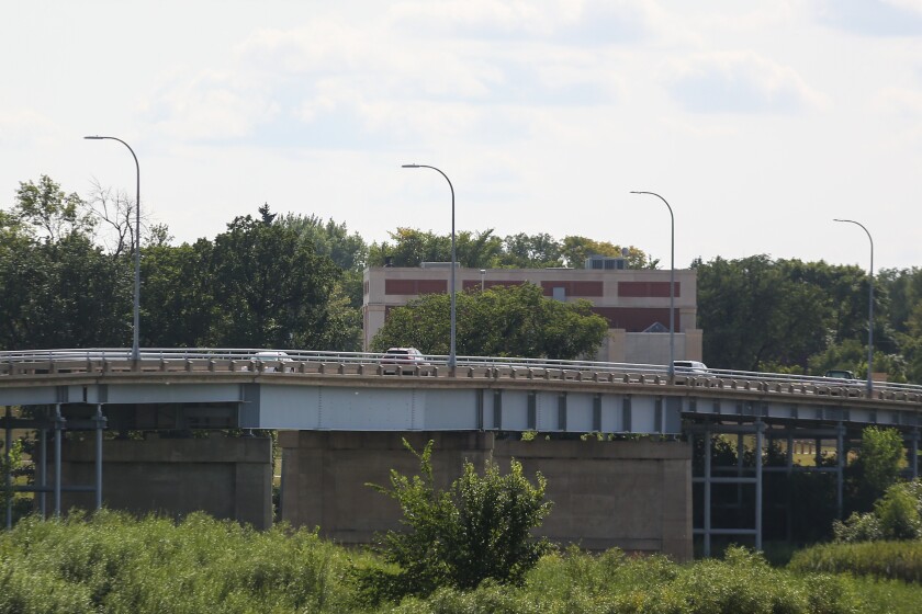 The Point Bridge between Grand Forks and East Grand Forks. (Joshua Komer/Grand Forks Herald)