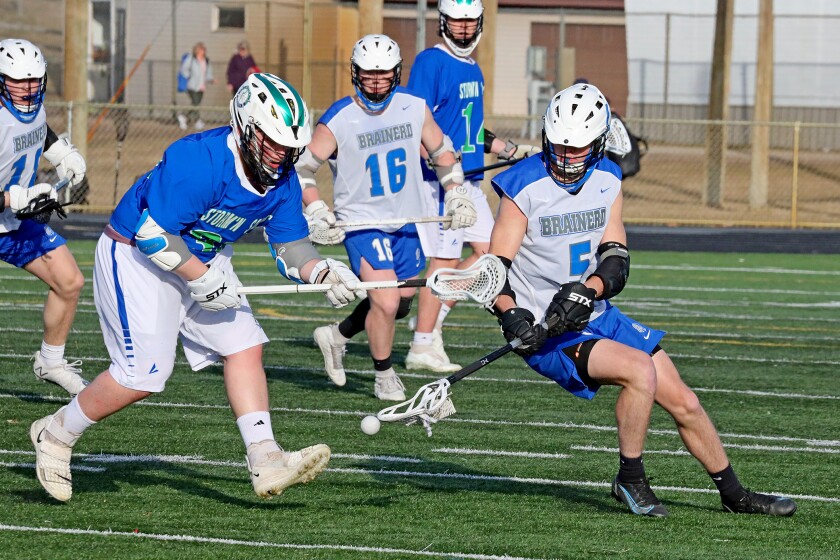 Brainerd Boys Lacrosse vs Sartell/Sauk Rapids Thursday, April 21, 2022, in Brainerd.