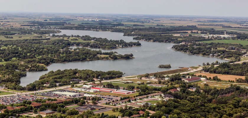 An aerial view of Lake Mitchell last August. (Republic file photo)