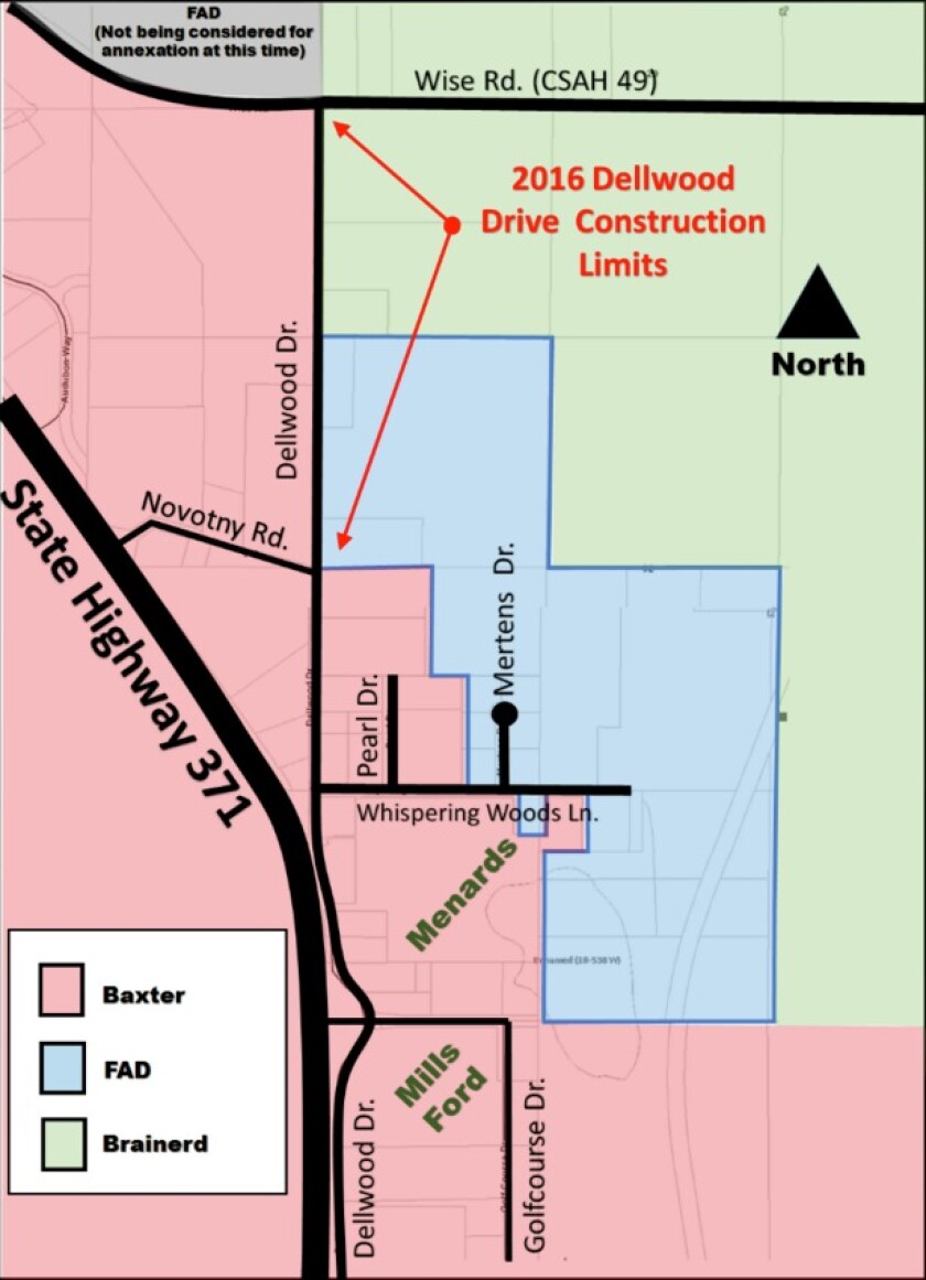 The Crow Wing County Board Tuesday approved the annexation of portion of the First Assessment District, also known as Unorganized Territory, to the city of Baxter.