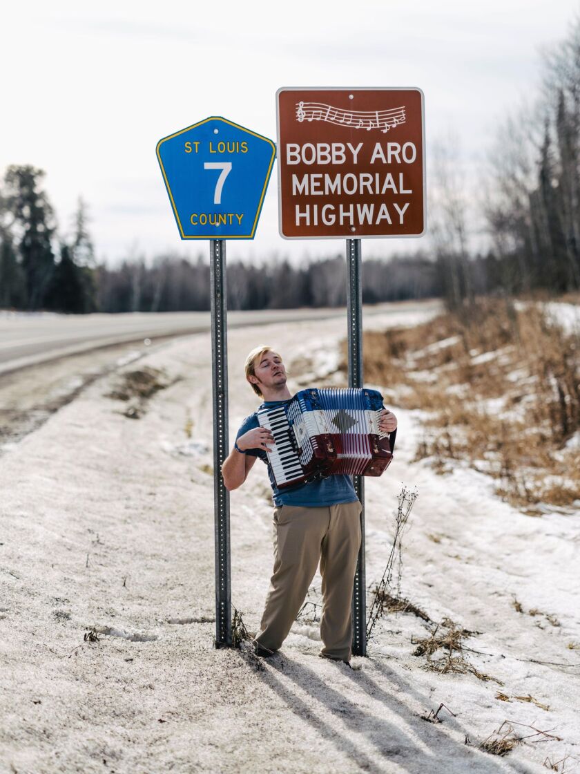Steve Solkela with accordion Bobby Aro Highway