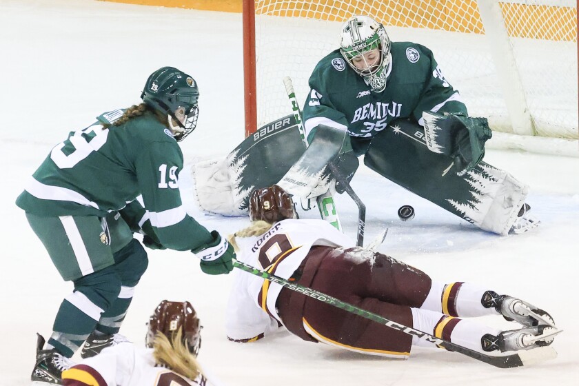 college girls play hockey