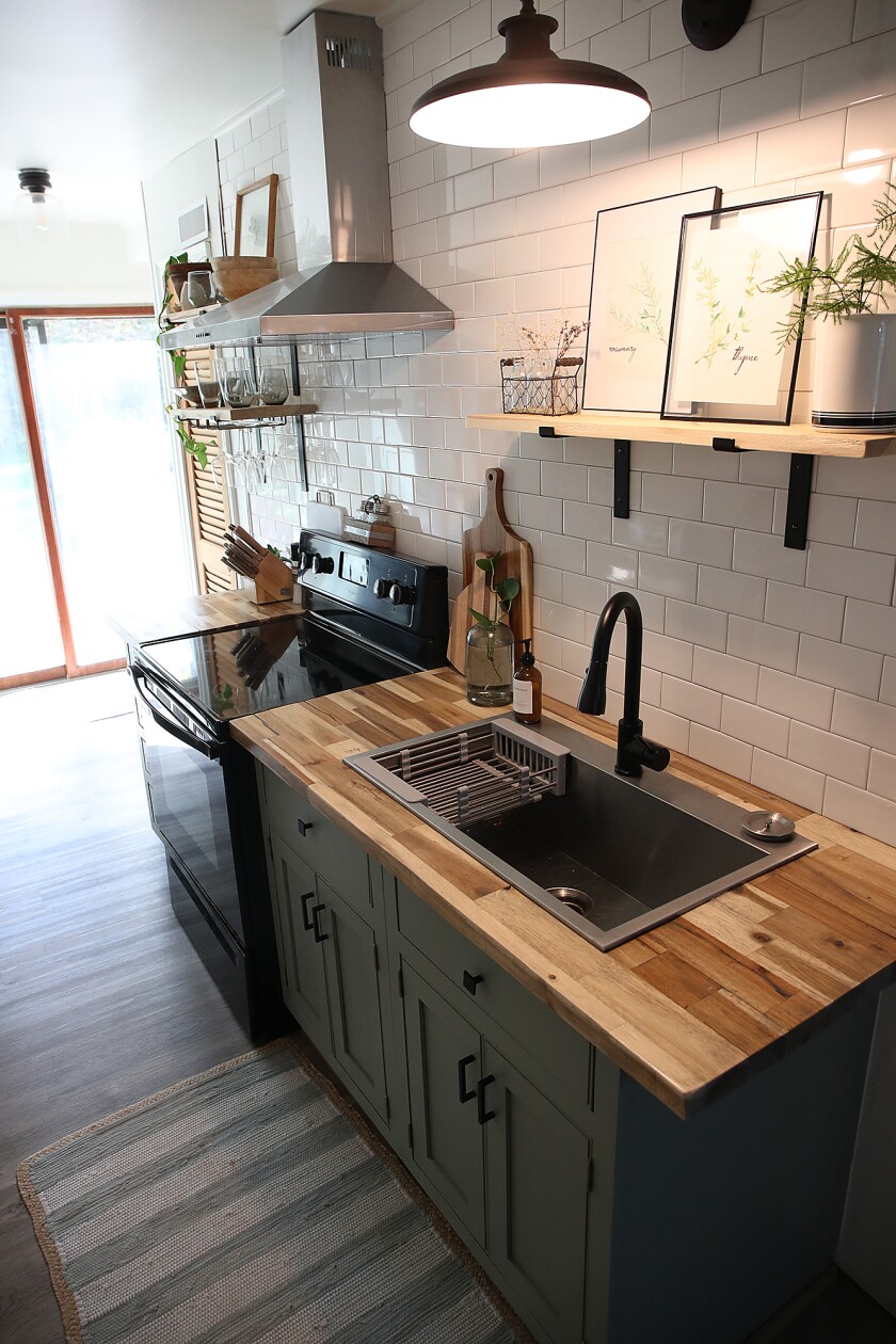 The kitchen in the Herbster A-frame has been redone and updated