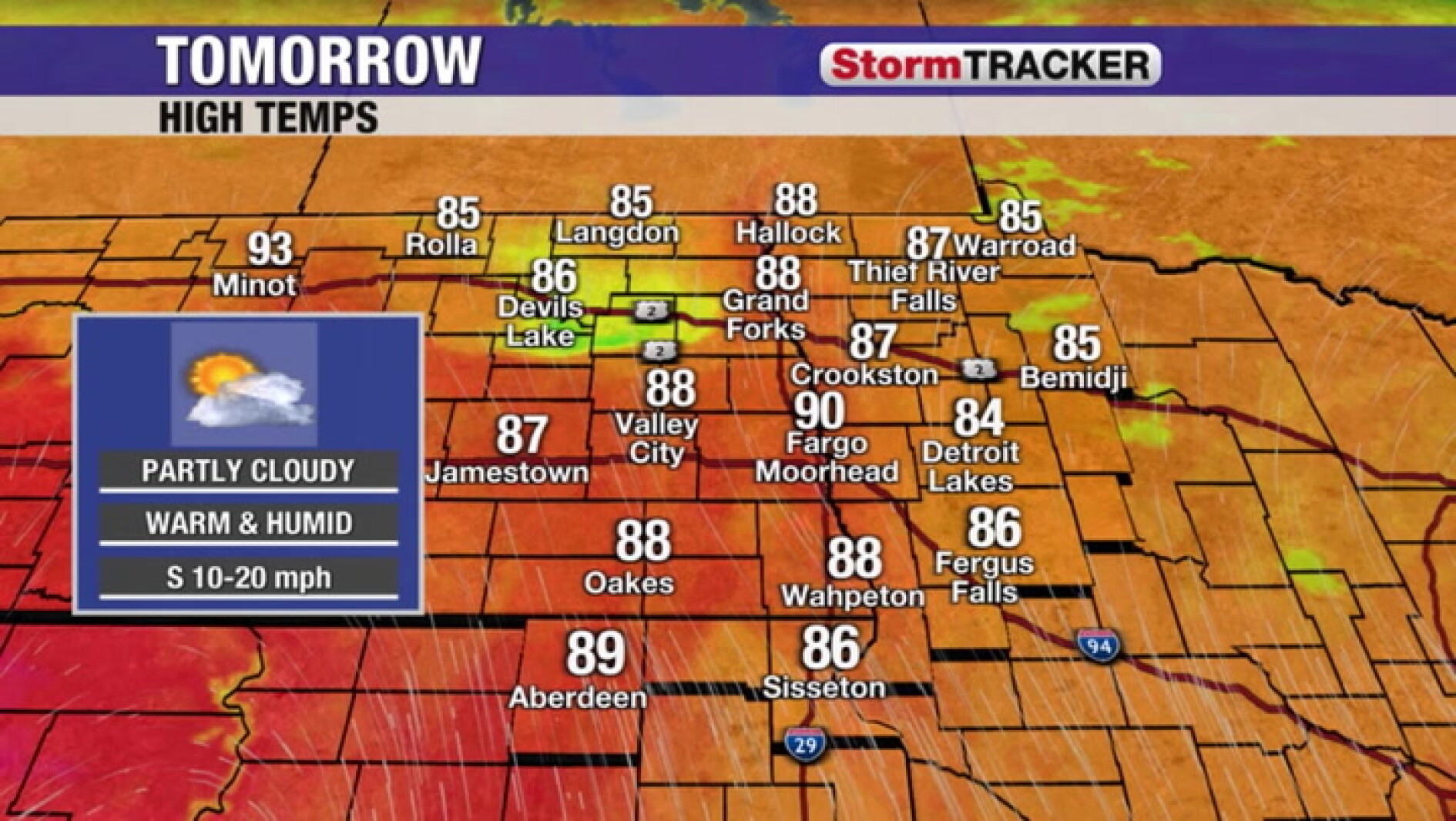Tracking a quiet night, with more warm and humid weather on tap for ...