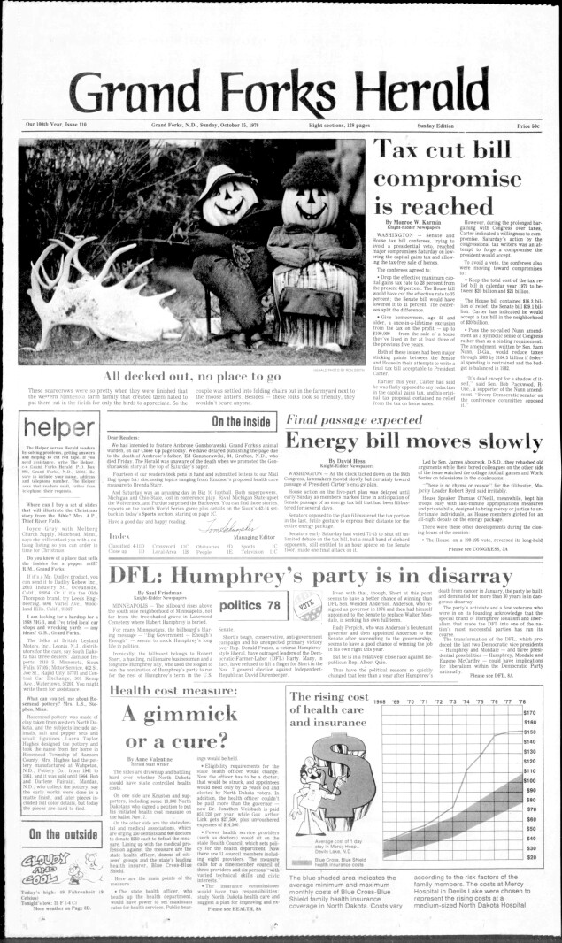 Today in History: October 15, 1978 - North Dakota health cost measure: A gimmick or a cure?