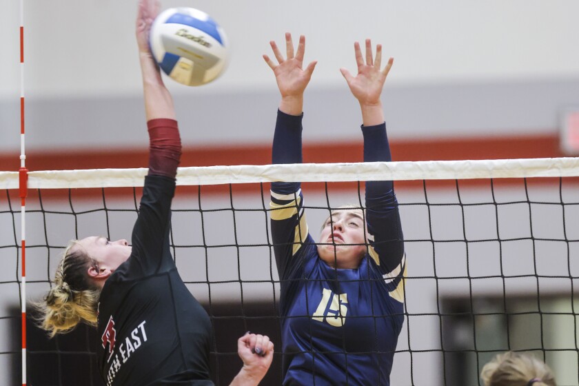 High school girls volleyball match