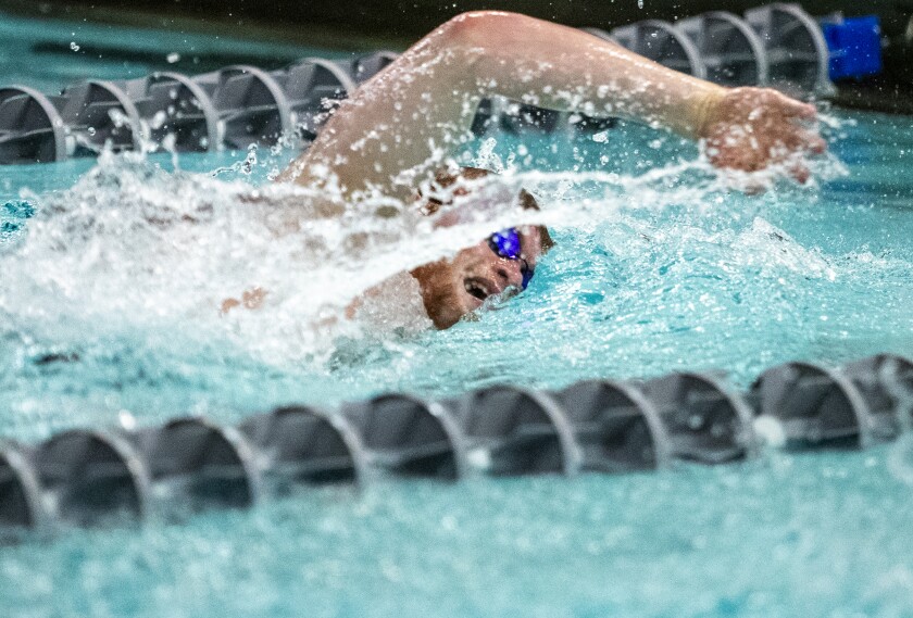 Willmar senior Luke Lammers competes in the 100 freestyle