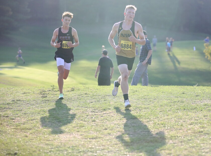 Northwestern’s Mark Jarmin (6884) holds a slight lead over Esko’s Benjamin Meysembourg (6766)