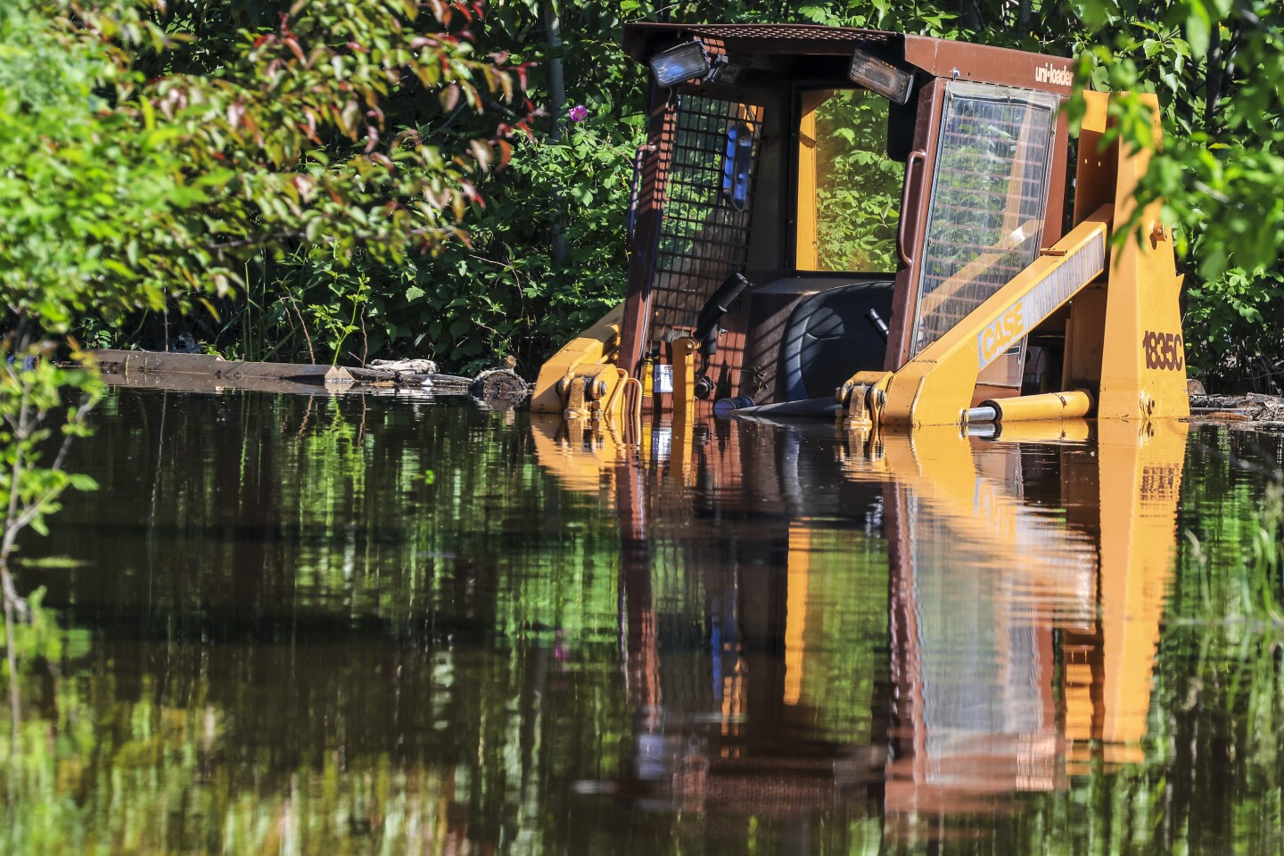 floodwaters in small town