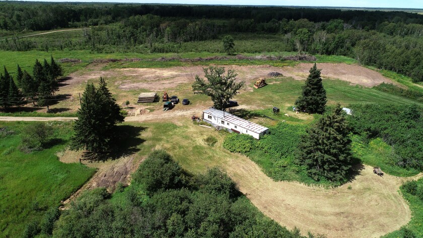 Relatively open landscape on this large property.