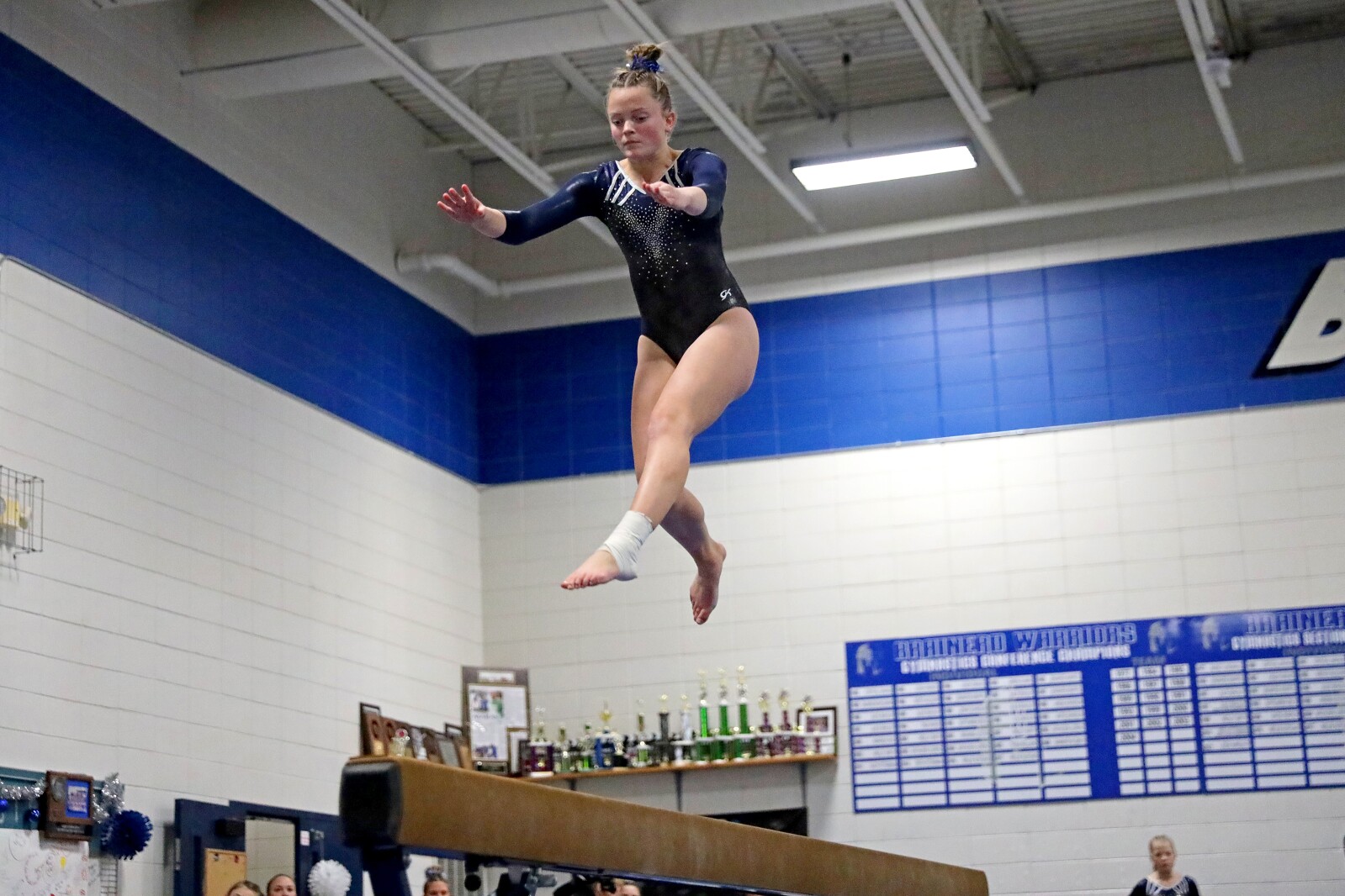 Brainerd gymnastics against Sauk Rapids on Friday, Jan. 13, 2023, at Brainerd.