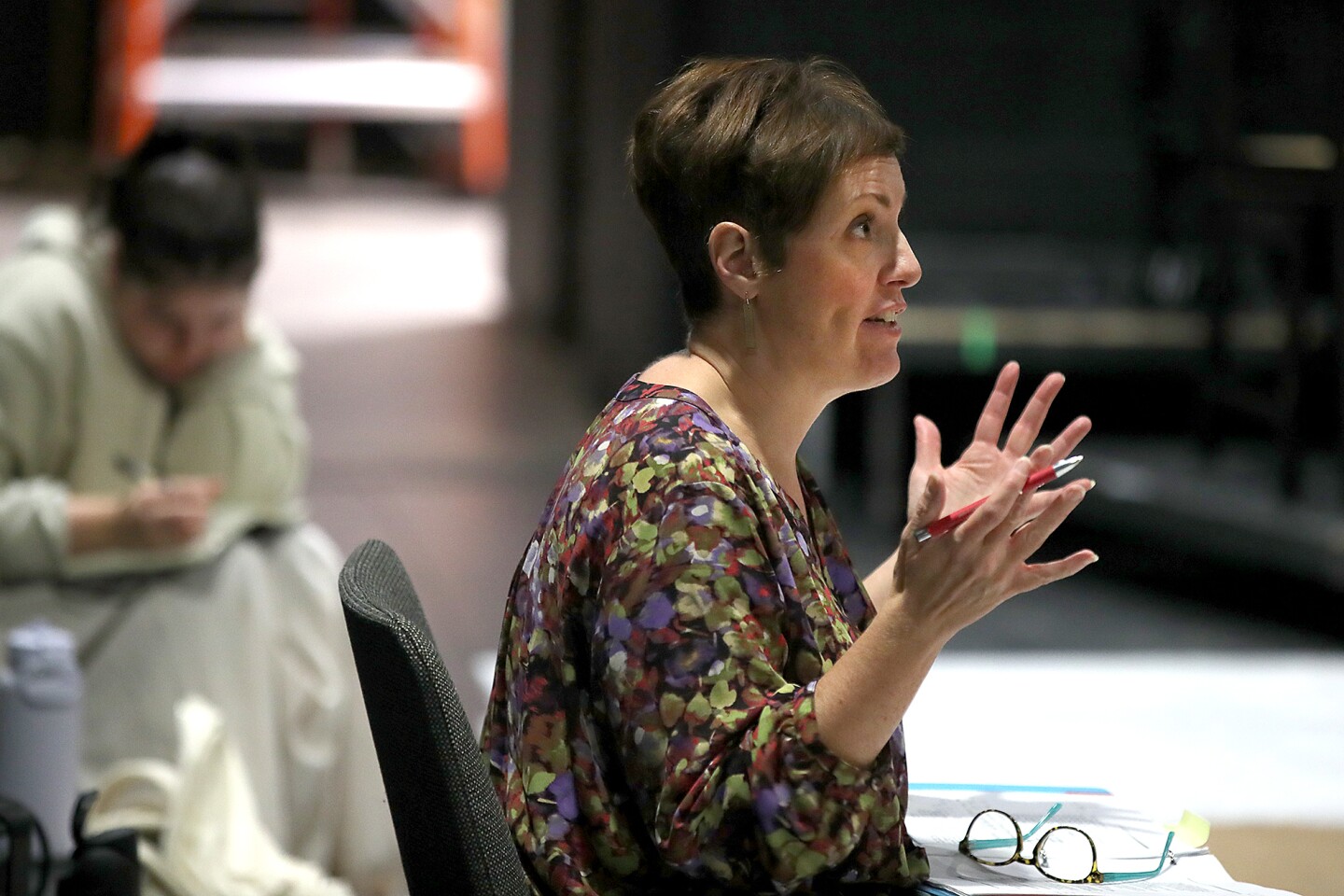 Director talks to actors.