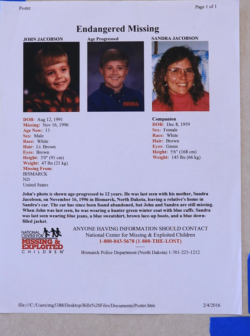 Sandra and John Jacobson missing person poster