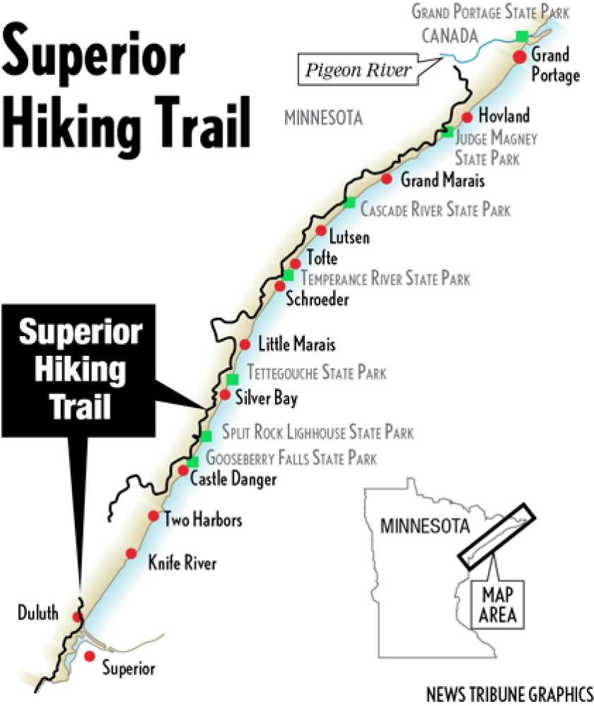 Top lake superior hiking trail map Free Shipping