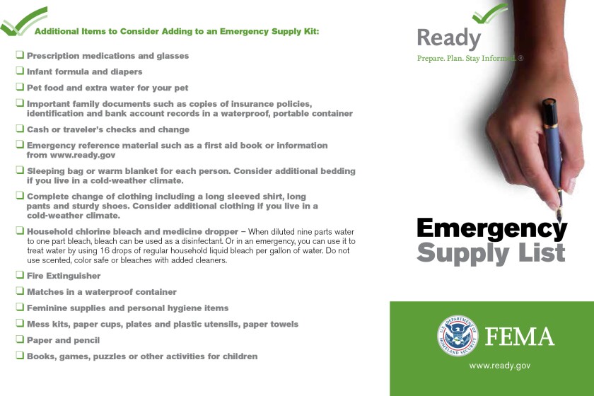 Dickinson officials encourage people to be prepared in the event
