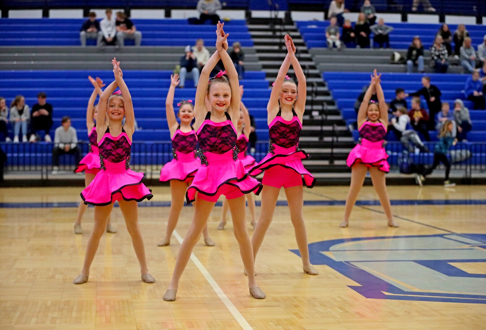 Music General dancers perform at half time of the Brainerd girls basketball game against Perham.
