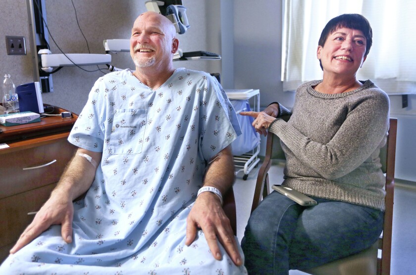 Connie Everett, of Duluth, Mark Anderson's longtime girlfriend, pokes fun at Anderson