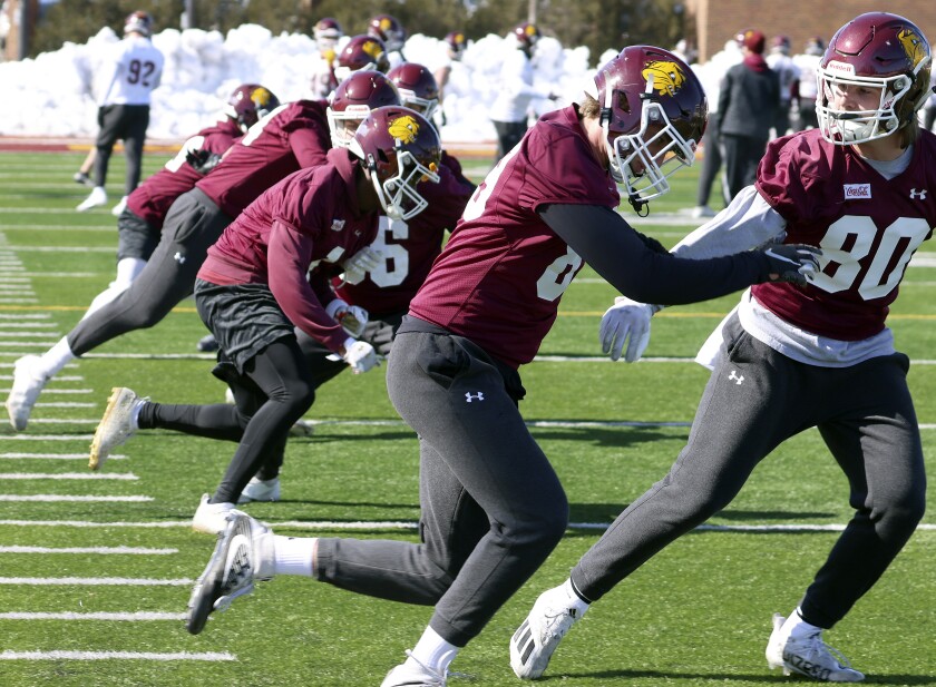 UMD football spring practice.