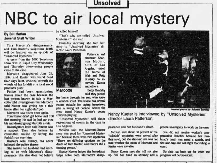 Headline in the Rapid City Journal on August 25, 1995.jpg