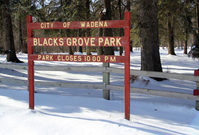 Black's Grove Park, located west of Wadena, has cross-country skiing and snowshoe trails.