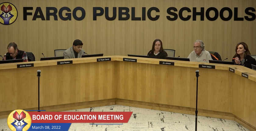 Fargo School Board Meeting Tuesday, March 8, 2022.png