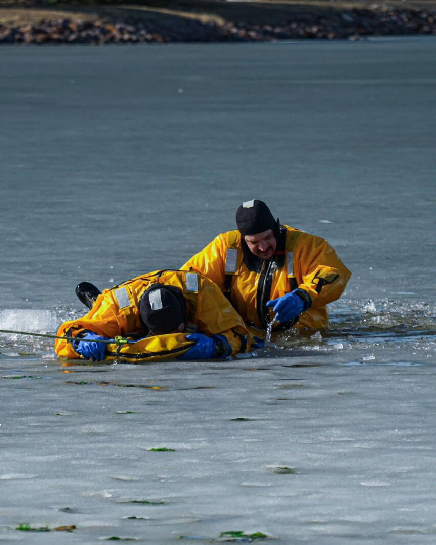 Animal Rescue Ice First responders lead successful dog rescue on ice at Mitchell’s ...