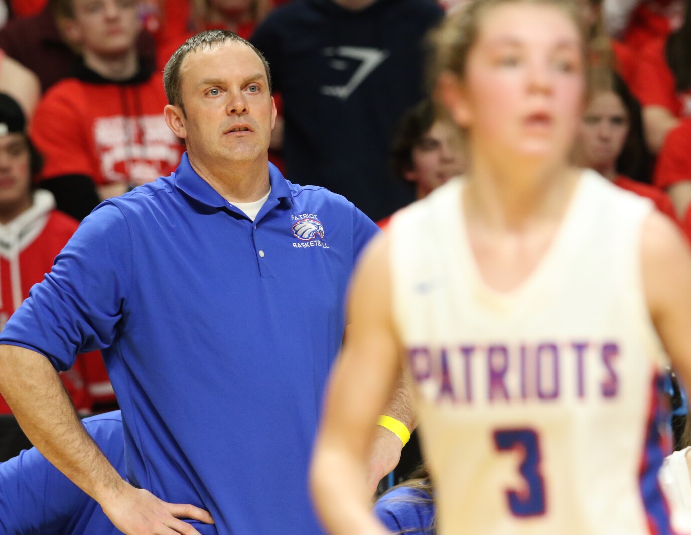 Pequot Lakes Patriots girls basketball during the 2022 Class 2A State Tournament.