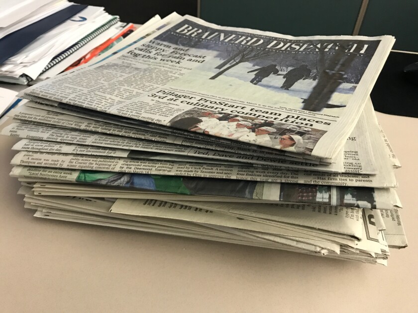 Newspapers can serve a plethora of functions once read. Chelsey Perkins / Brainerd Dispatch