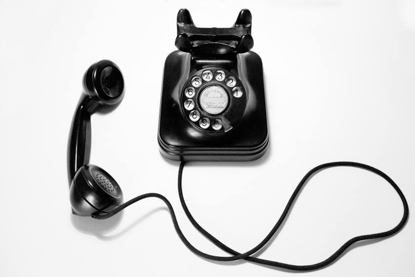 black rotary phone