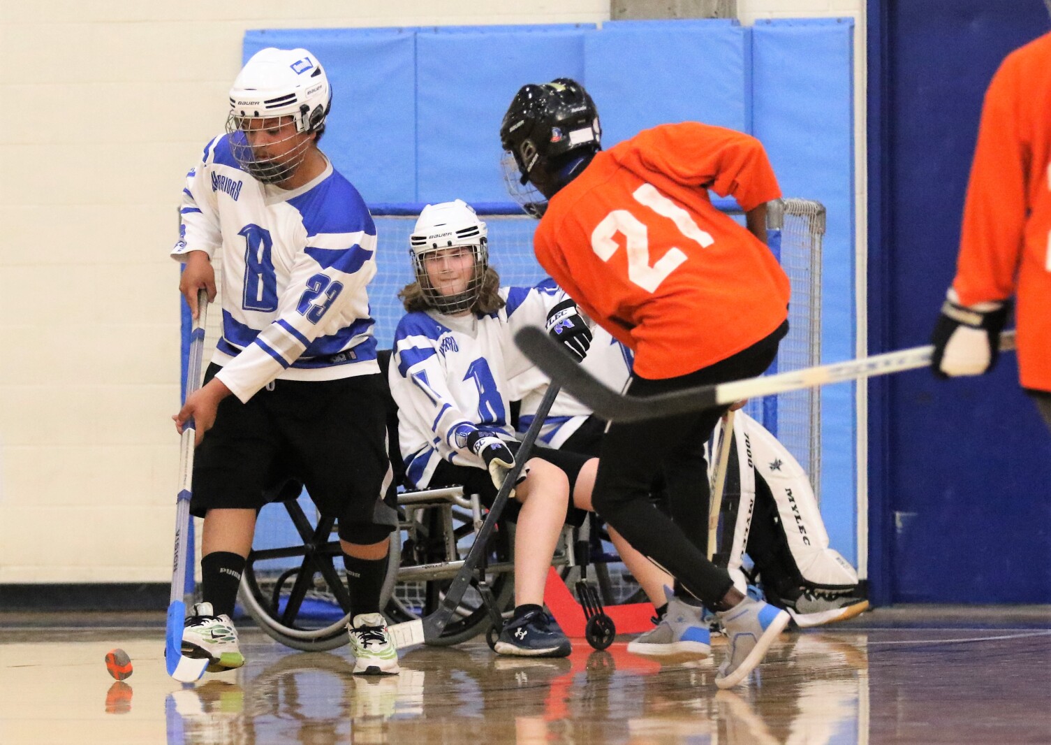 Brainerd floor hockey against St. Paul Humboldt Friday, March 18, 2022, in the State Quarterfinals at Bloomington Jefferson High School.