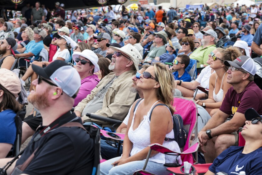 military aircraft on display at airshow