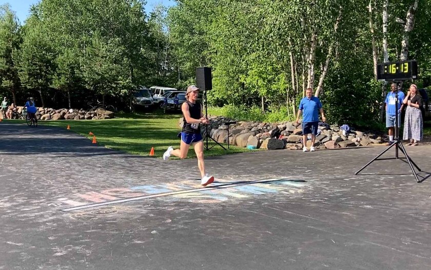 Man finishing a race