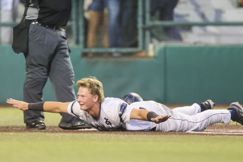 college men play baseball