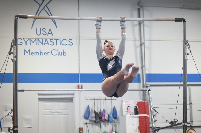 Bemidji competes against Alexandria in gymnastics